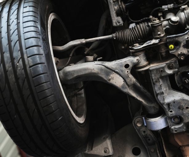 Tire Suspension on Car Being Worked on Donovans Auto & Tire Center